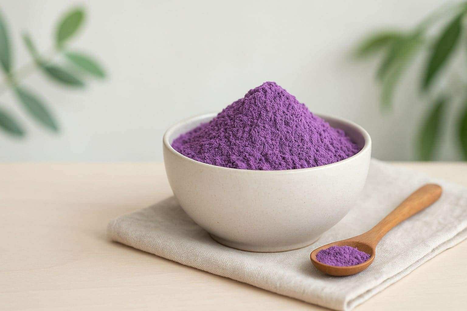 Poudre d'Ube dans un bol 